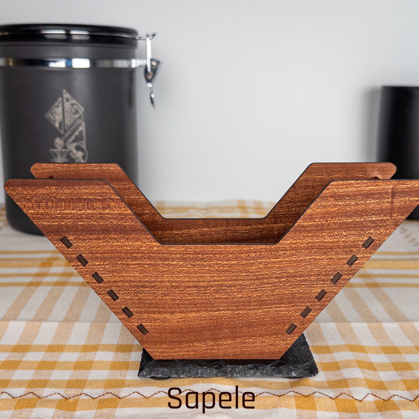 Coffee Filter Organizer Wood Cone #4