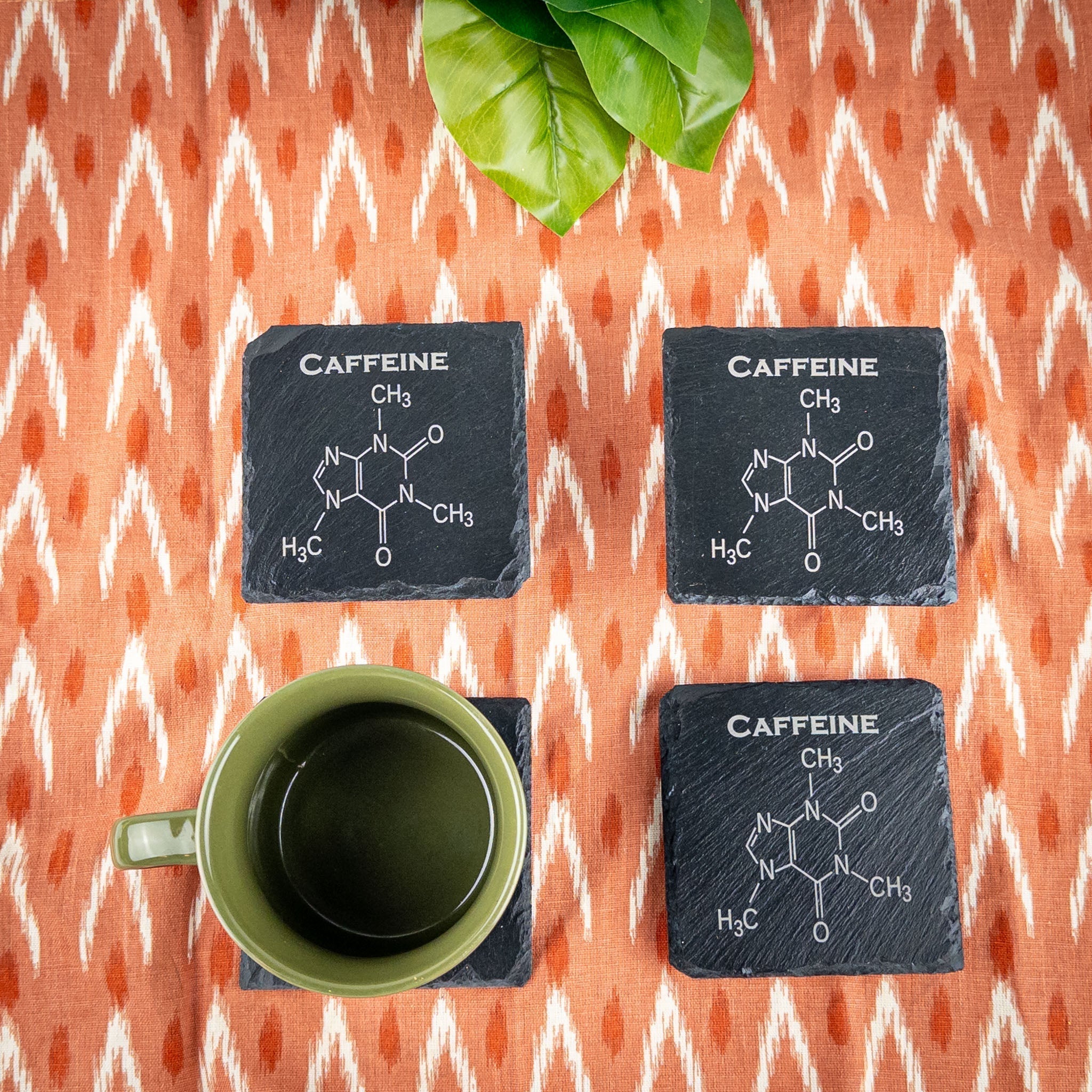 Coffee Themed Coasters - Slate Wood