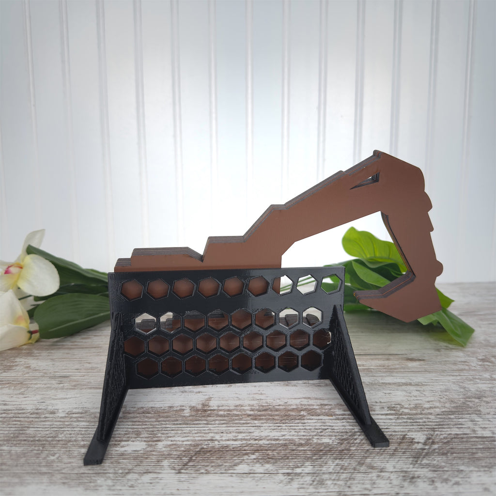 Excavator Construction Truck Multilayered Wood Art