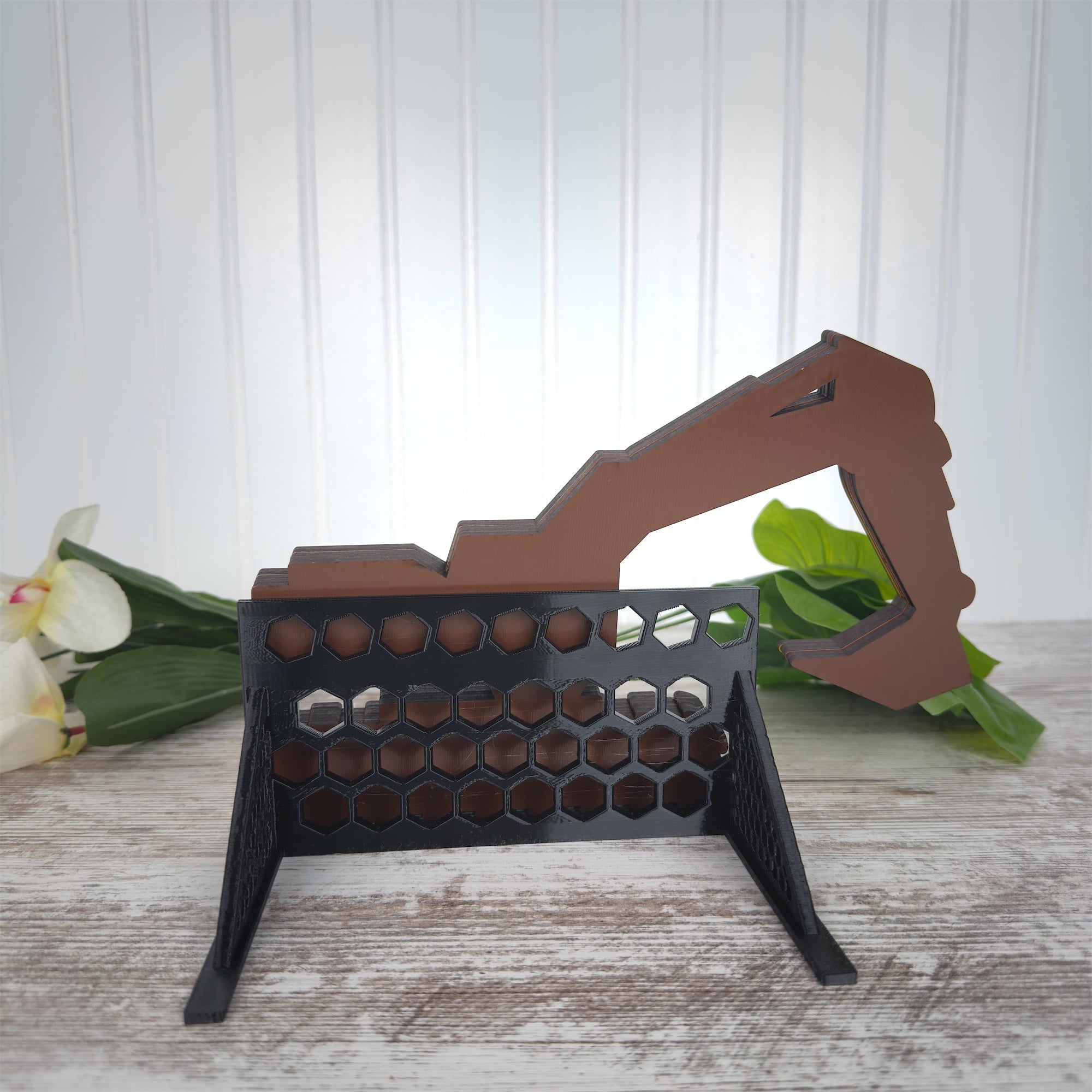 Excavator Construction Truck Multilayered Wood Art
