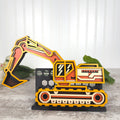 Excavator Construction Truck Multilayered Wood Art