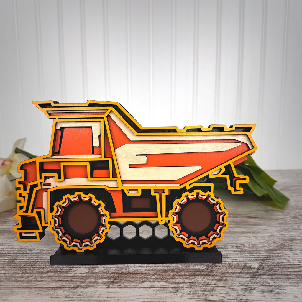 Dump Truck Multilayered Wood Art