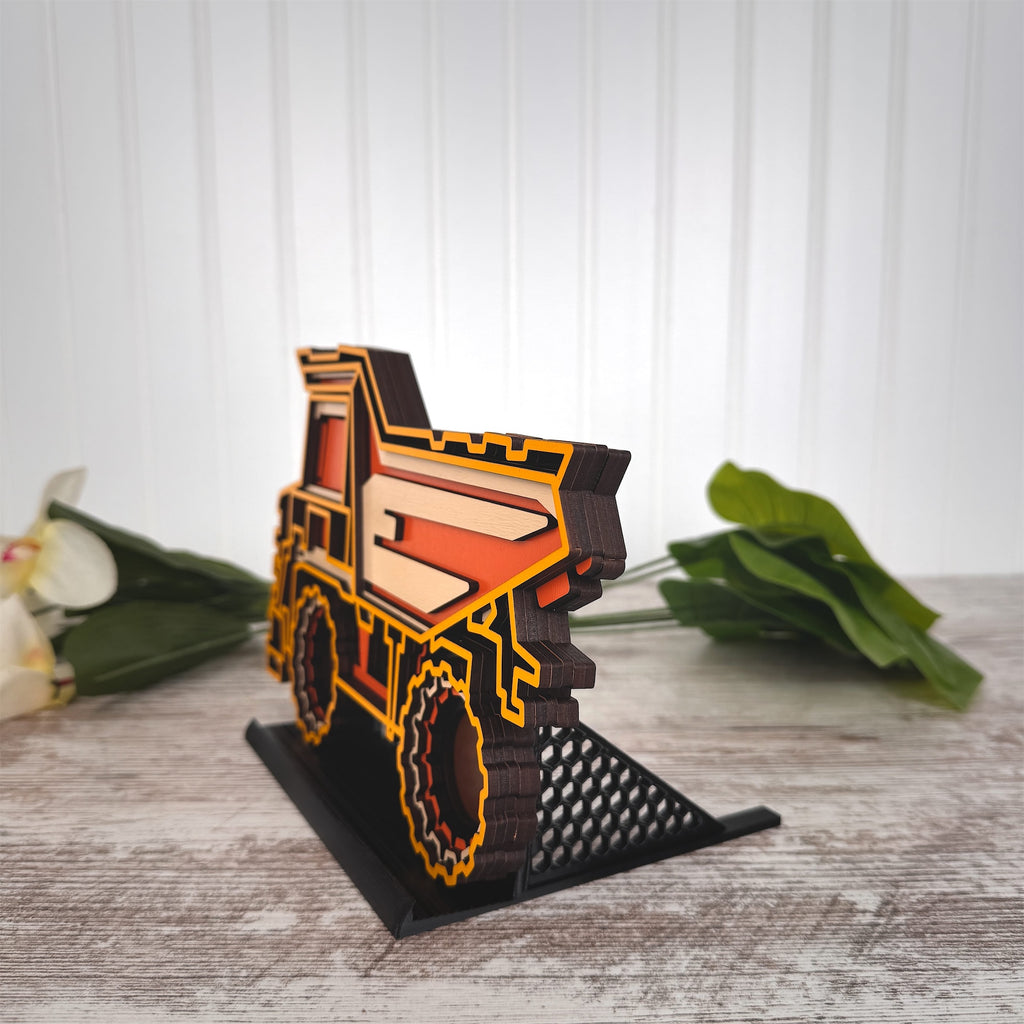 Dump Truck Multilayered Wood Art