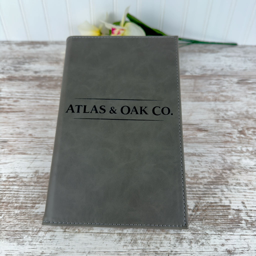 Personalized Leatherette Journal with Custom Logo or Name – Laser Engraved Business Gift