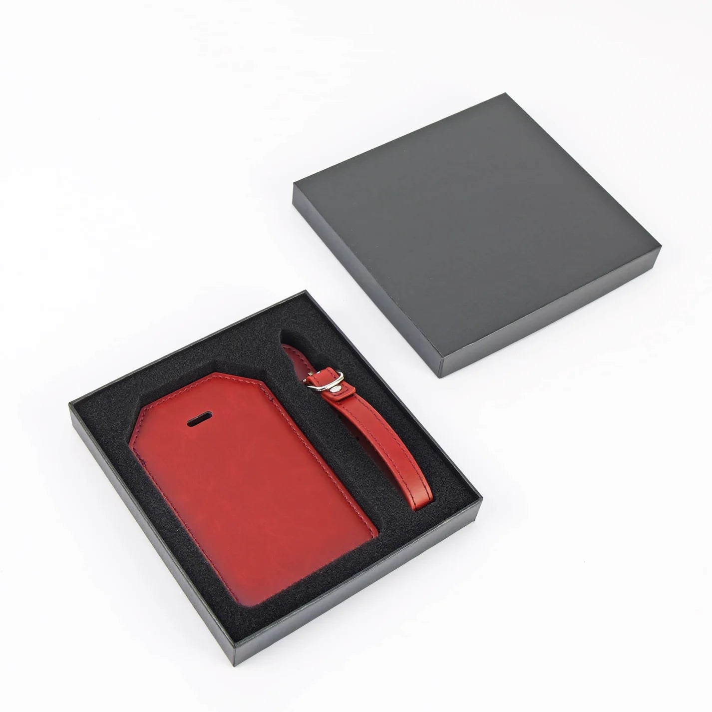 Personalized Leatherette Luggage Tag with Engraved Initials