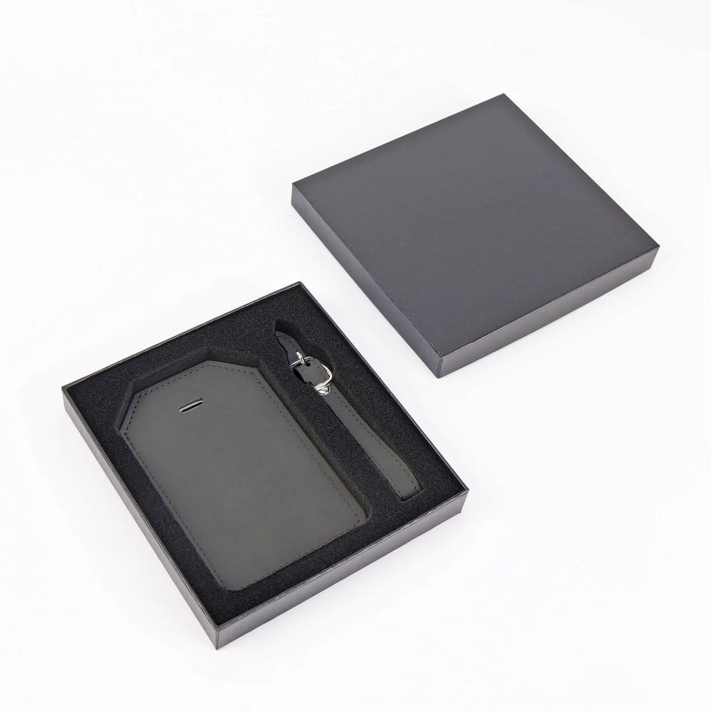 Personalized Leatherette Luggage Tag with Engraved Initials