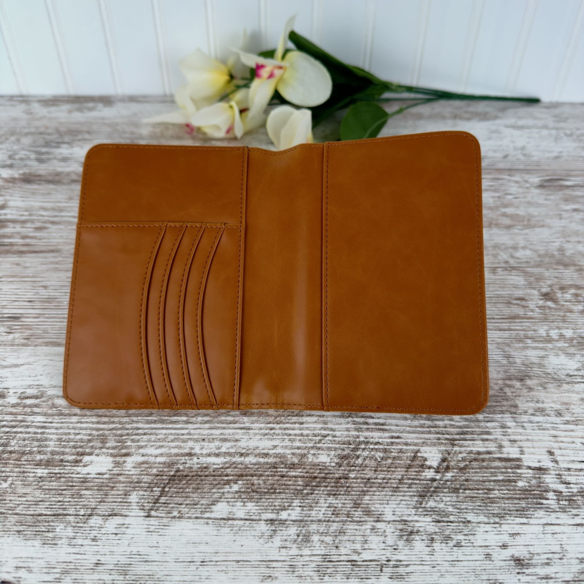 Personalized Leatherette Passport Wallet with Custom Name or Logo
