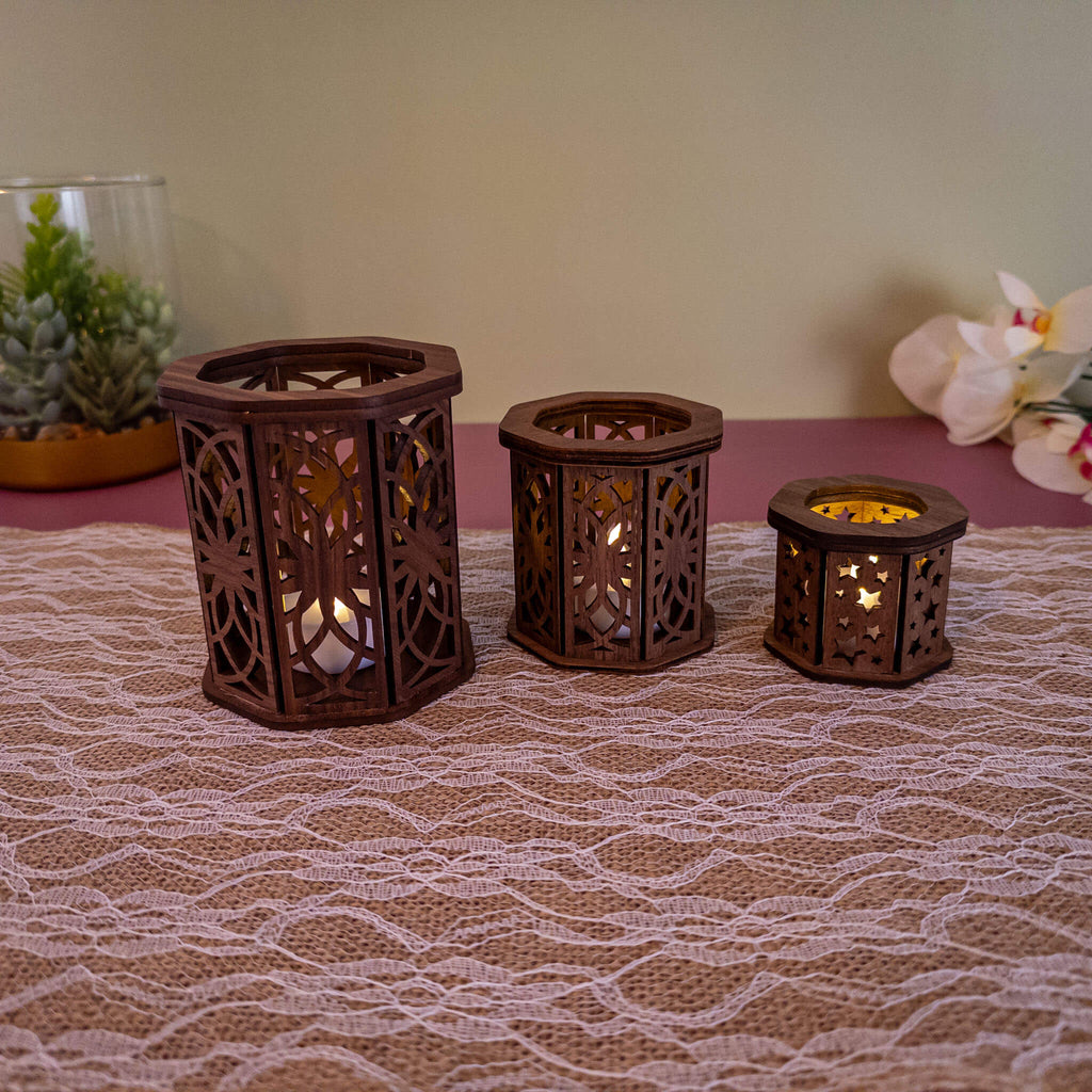 Tea Light Candle Holder Wood