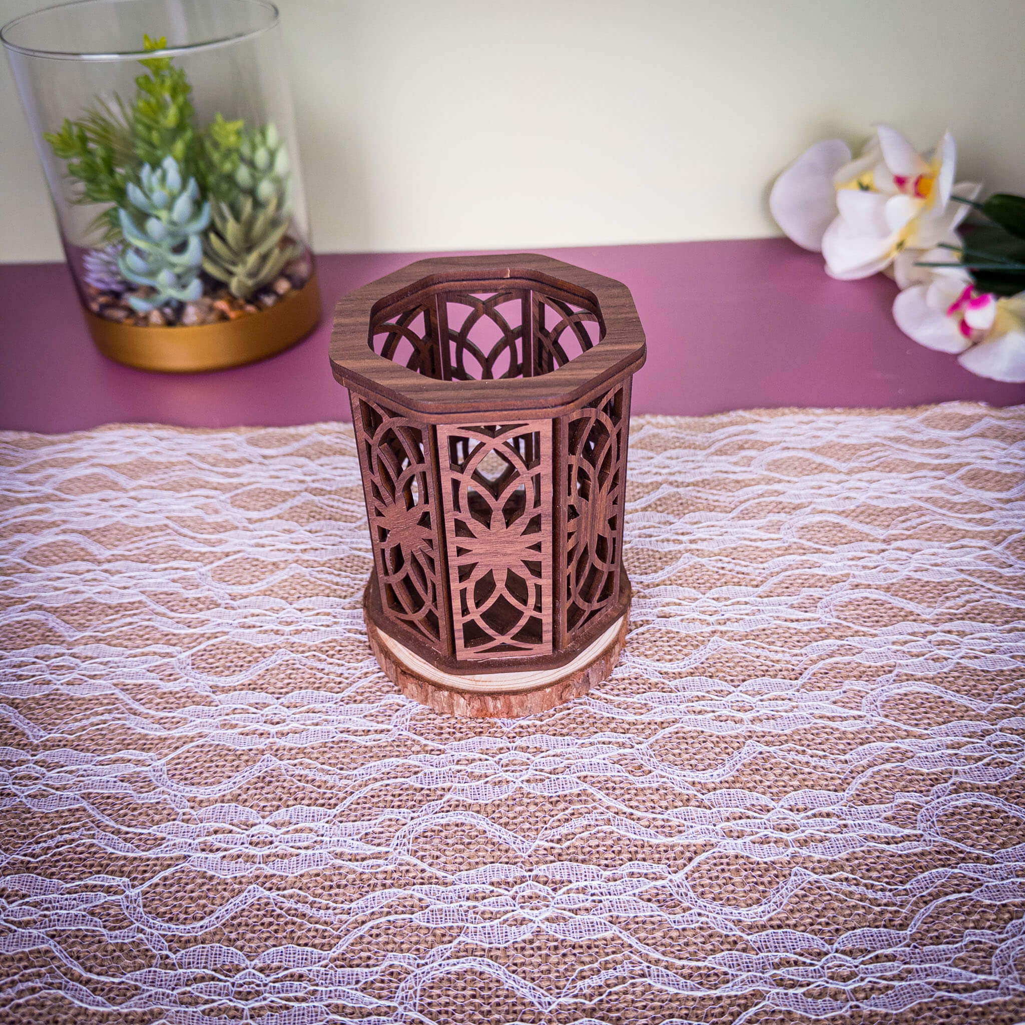 Tea Light Candle Holder Wood