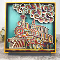 Train Colorful Multilayered Wooden Wall Art