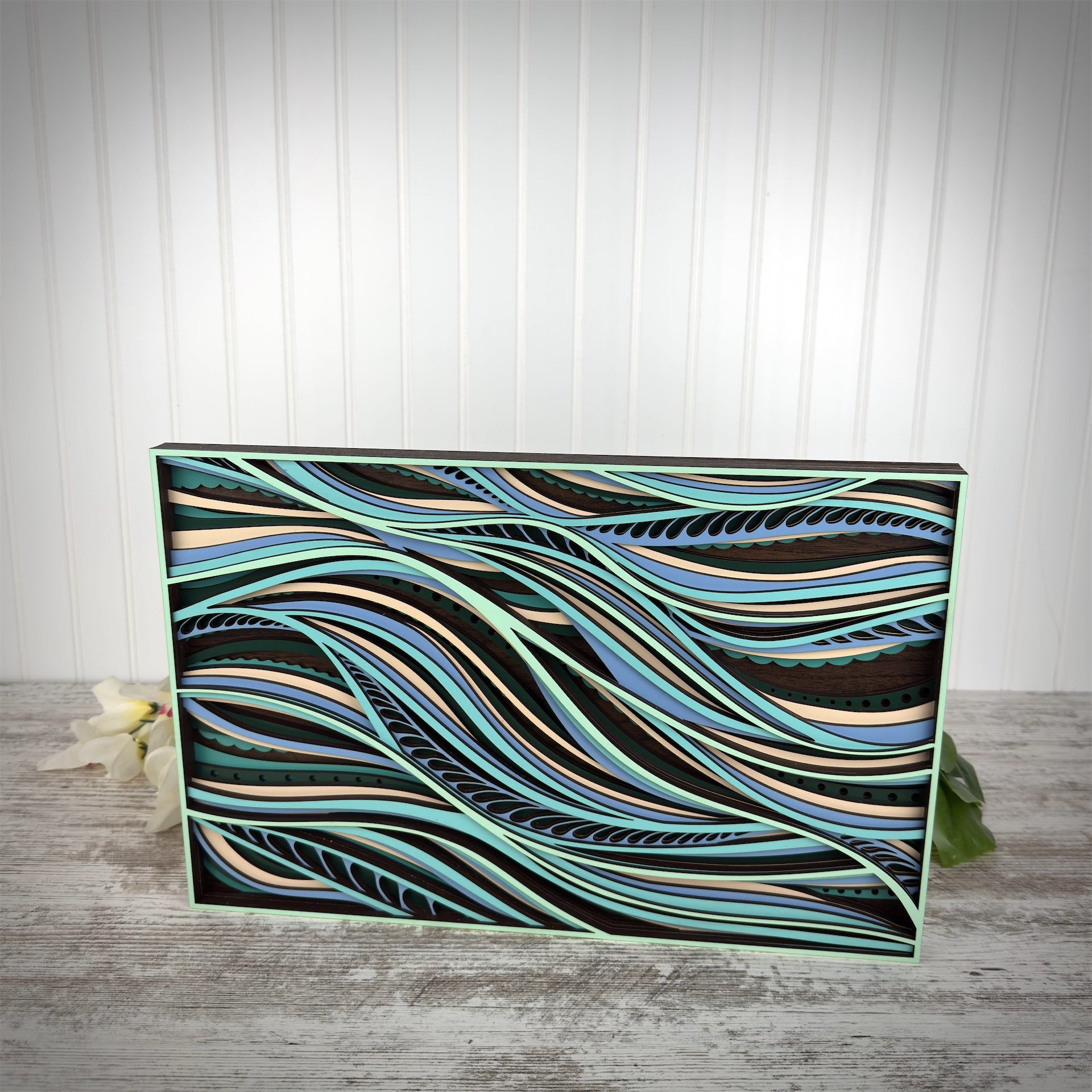 Multilayered Wood Wall Art | Mandala & Wave Designs – Scott Engraving