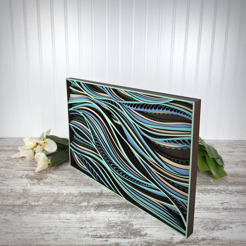 Wall Art Colored Multilayered Wood