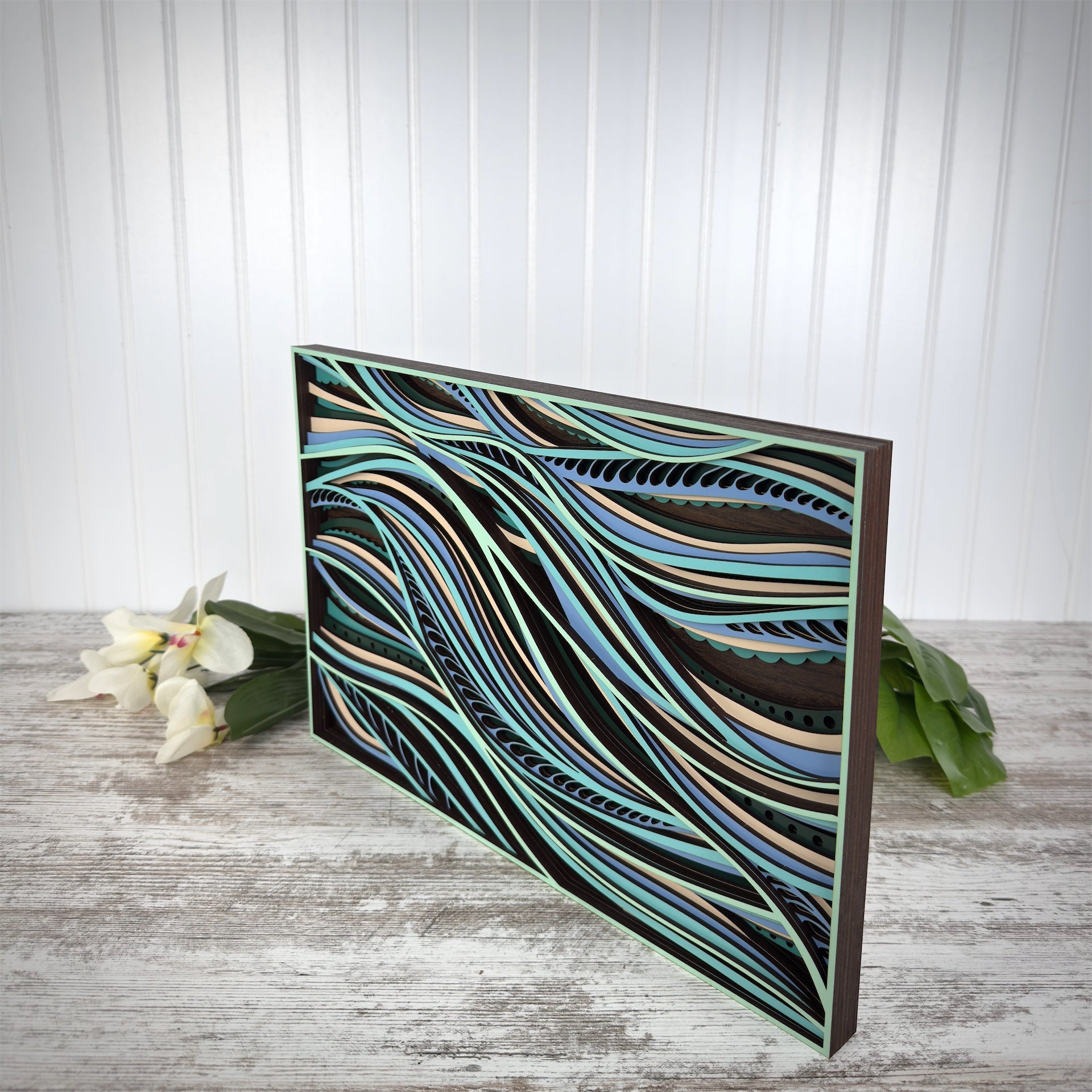 Wall Art Colored Multilayered Wood