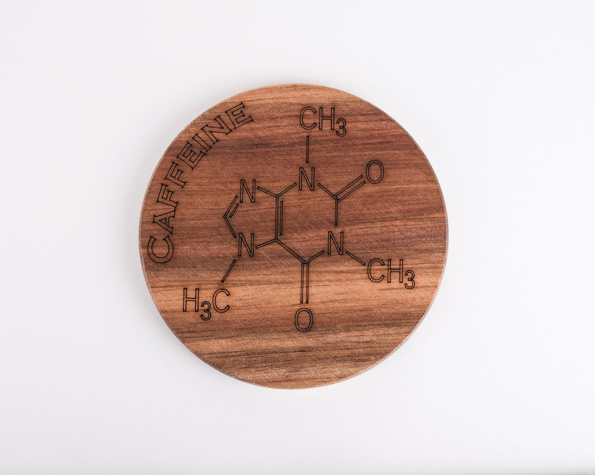 Acacia Wood Caffeine Coaster Set of Four - Scott Engraving - Coaster