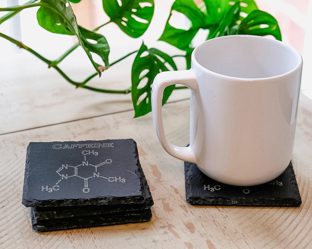 Caffeine Slate Coaster Set - Scott Engraving - Engraved