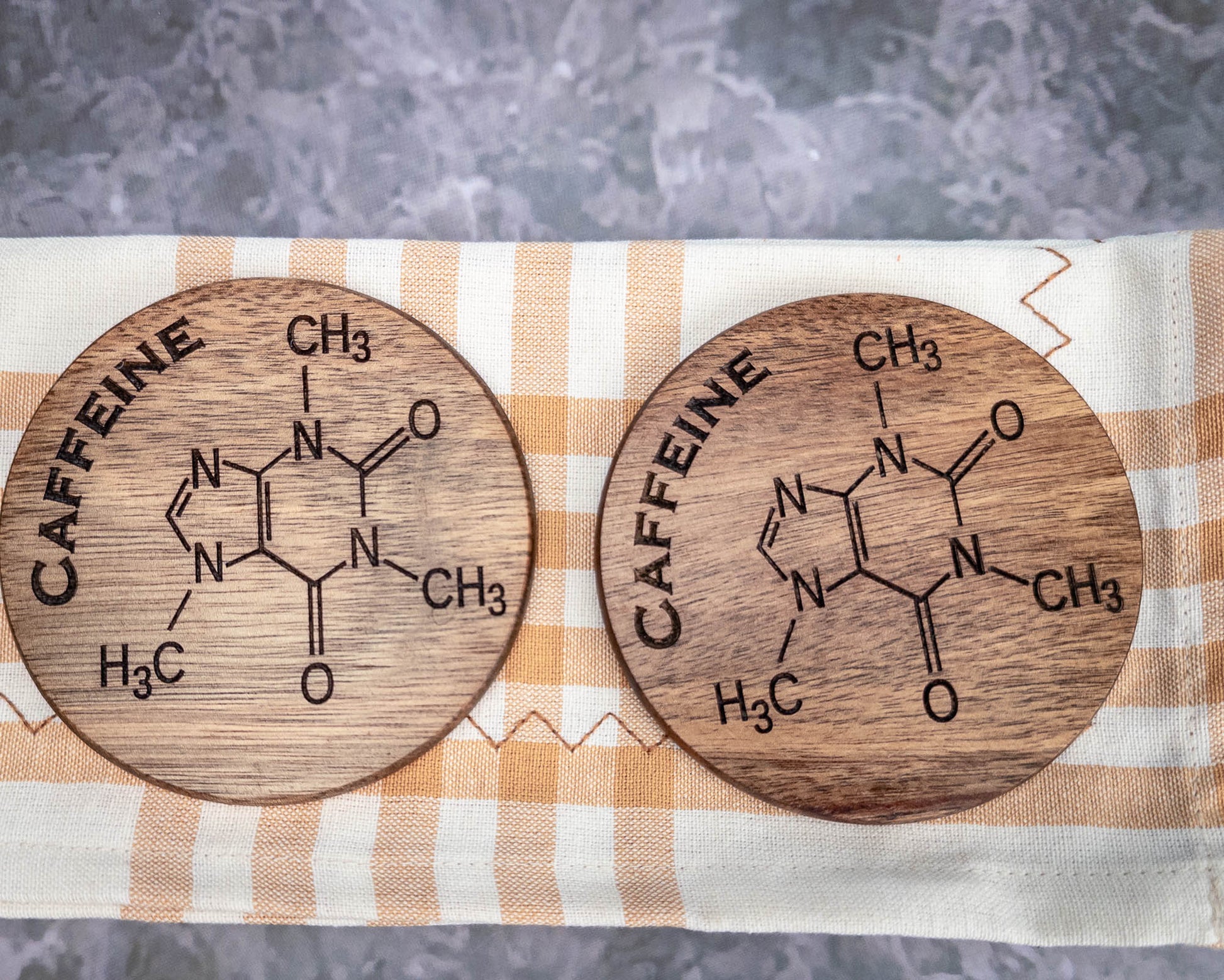 Coffee Lover's Gift - Acacia Wood Coaster Set - Personalized Engraved Coasters - Scott Engraving - Coaster