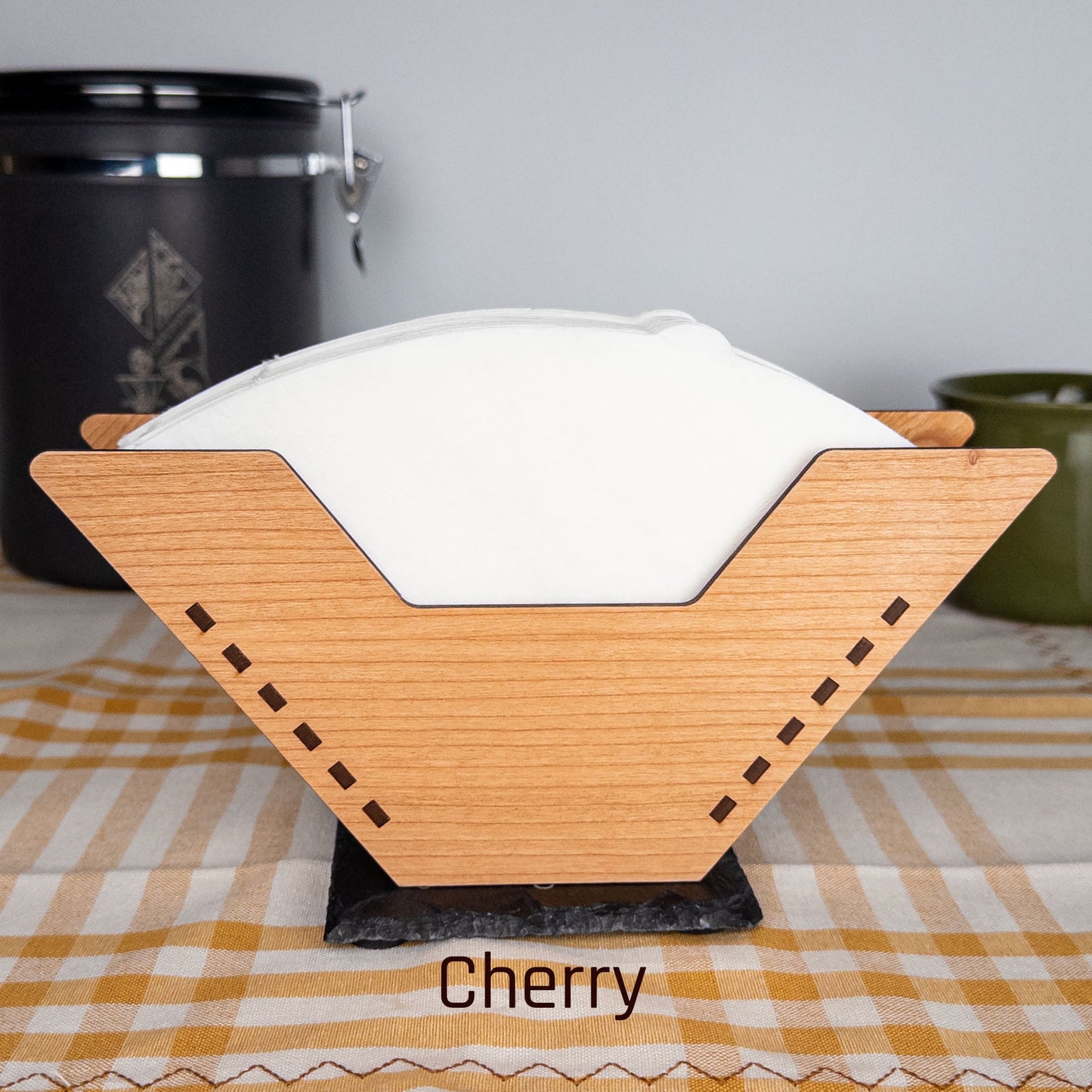 Handcrafted Coffee Filter Organizer For #4 Filters - Premium Laser Engraved Design - Scott Engraving - CoffeeFilterOrganizer