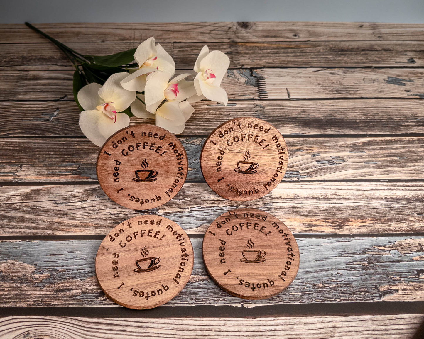 ...I Need Coffee Acacia Wood Coaster Set of 4 - Scott Engraving - Coaster