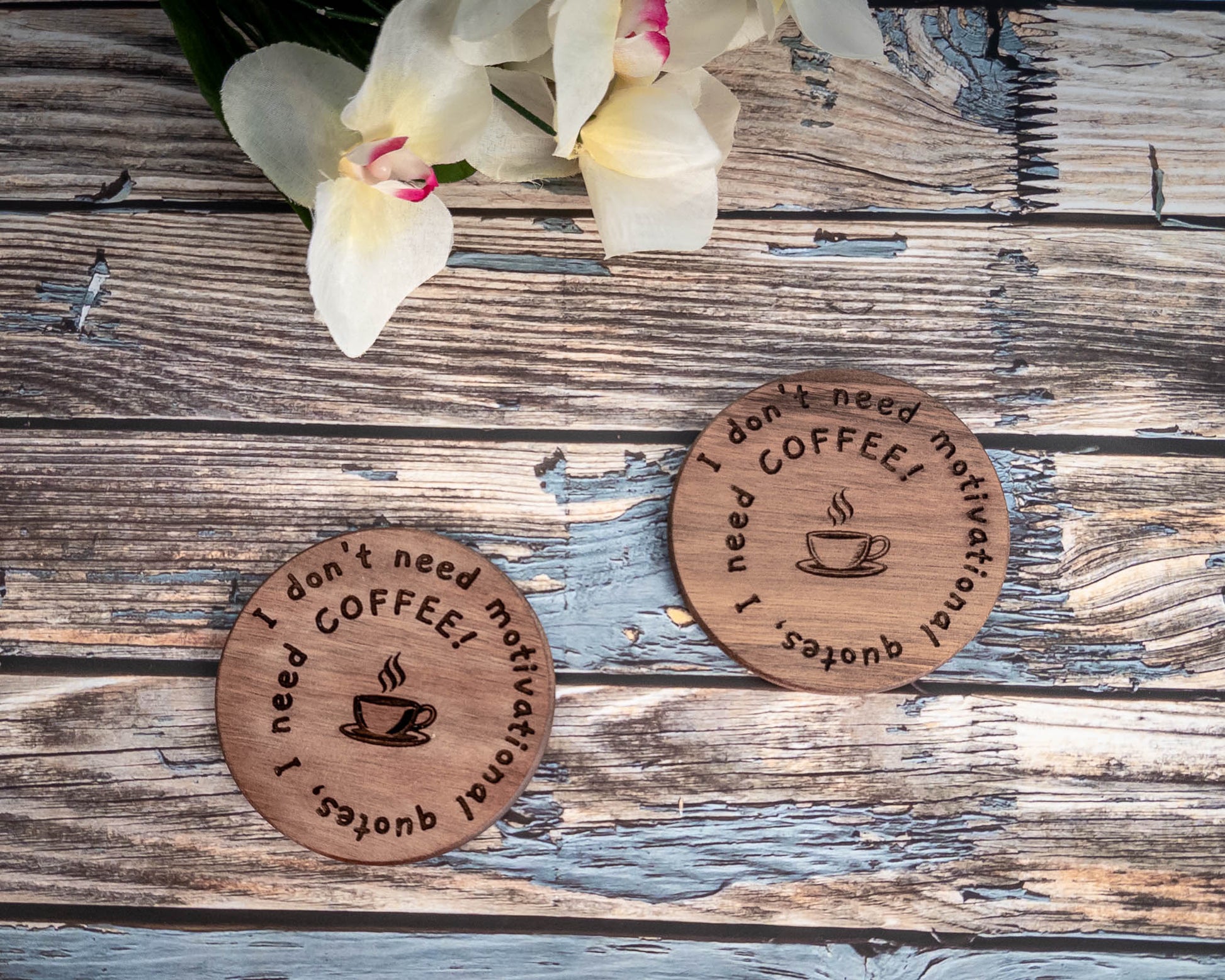 ...I Need Coffee Acacia Wood Coaster Set of 4 - Scott Engraving - Coaster