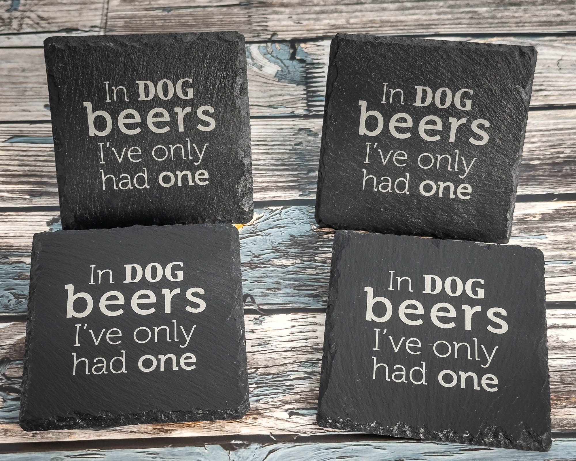 "In Dog Beers..." Slate Coaster Set of 4 - Scott Engraving - Coaster
