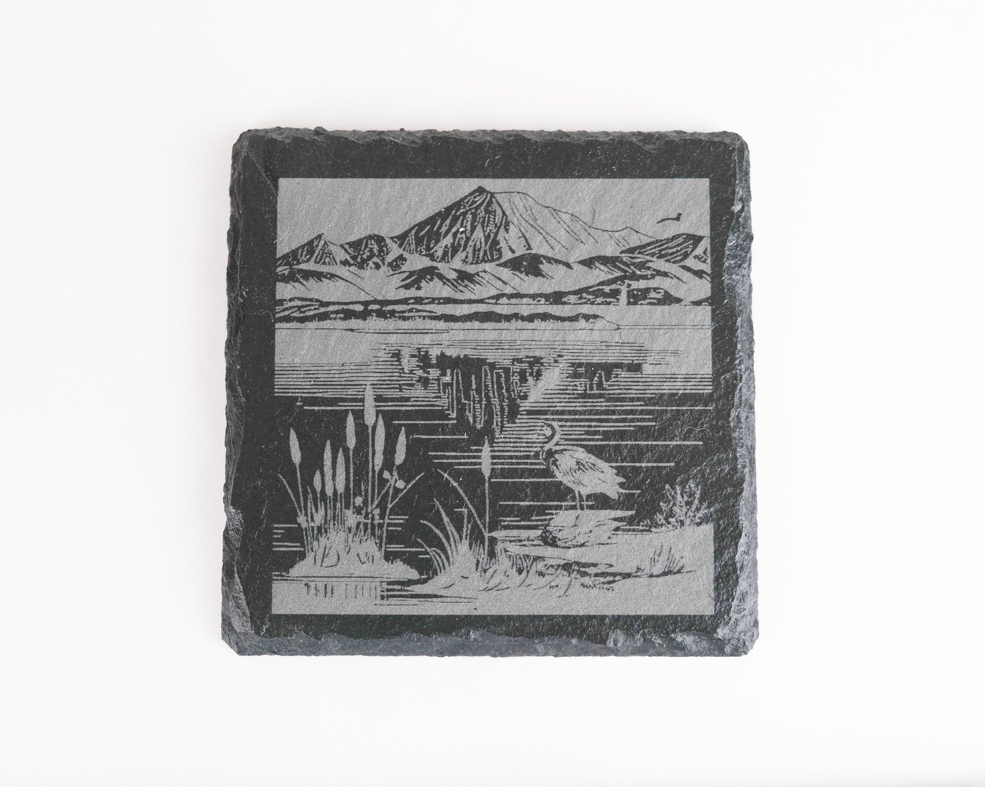 Peaceful Lake Slate Coasters Set of Four - Scott Engraving - Coaster