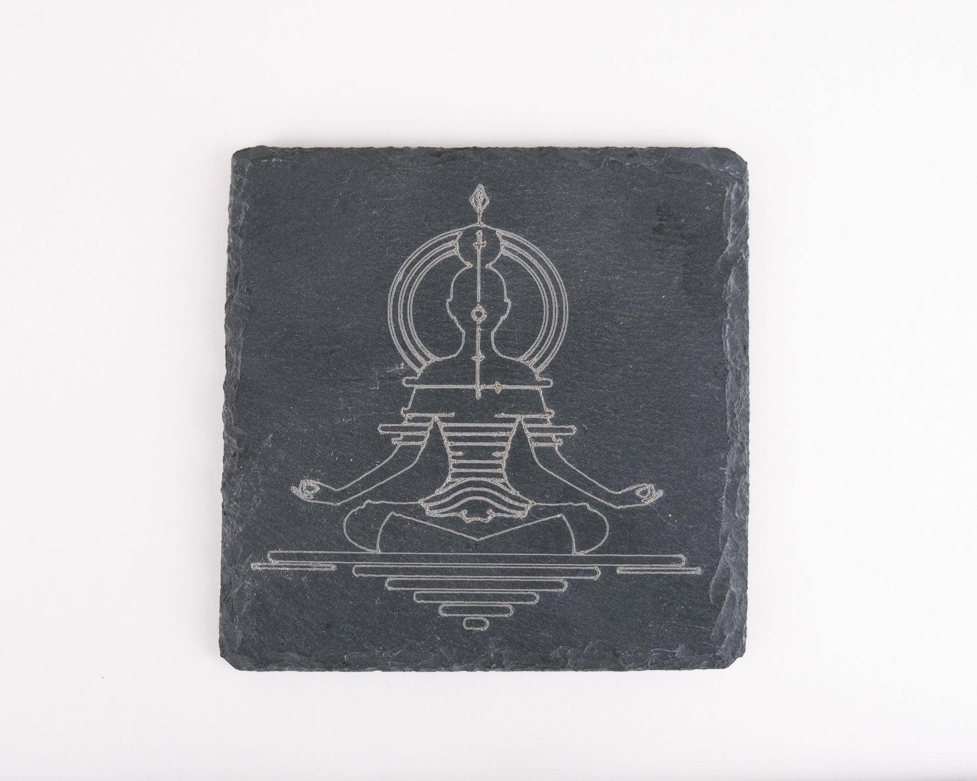 Sitting Meditation Design Slate Coaster Set of Four - Scott Engraving - Coaster