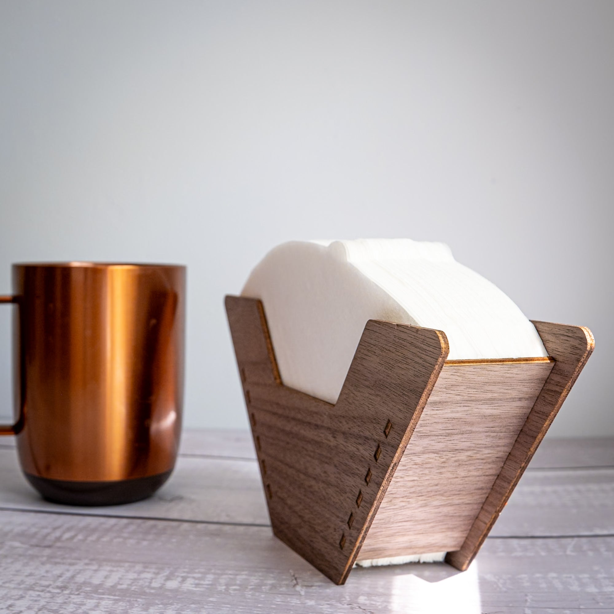 Walnut Coffee Filter Organizer - Scott Engraving - #4